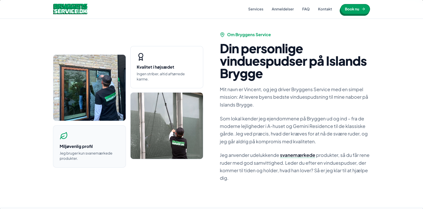 Bryggens Service hjemmeside - Services